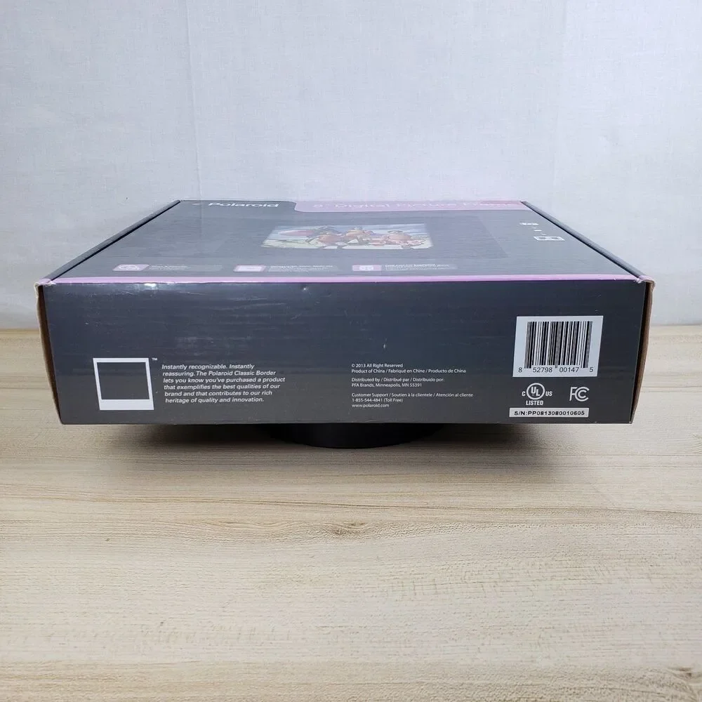 Polaroid Digital Picture Frame 8” Inch Electrical Plug In Black -New in Box